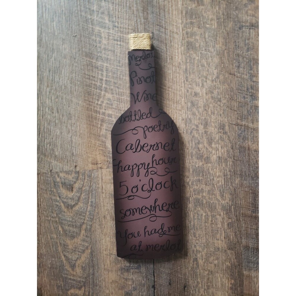 15" Tall Wine Bottle Cabernet Happy Hour Wall Decor